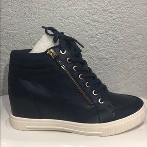 Aldo Navy Wedged Sneakers